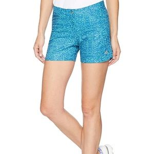 NWT Adidas Girls Golf Print Shorts Blue Green